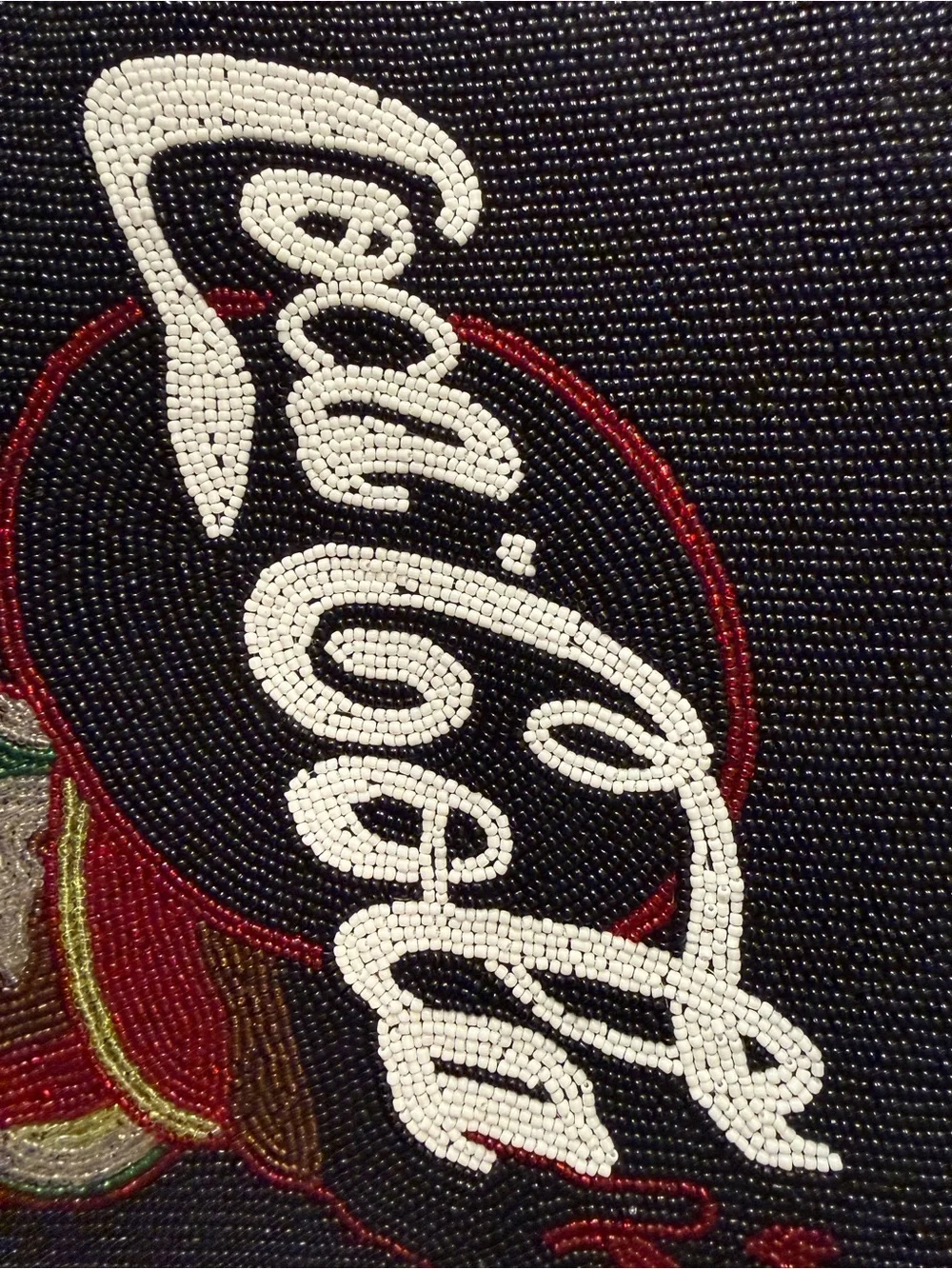 Coca Cola Black Beaded Tote with White Logo and Red Accent